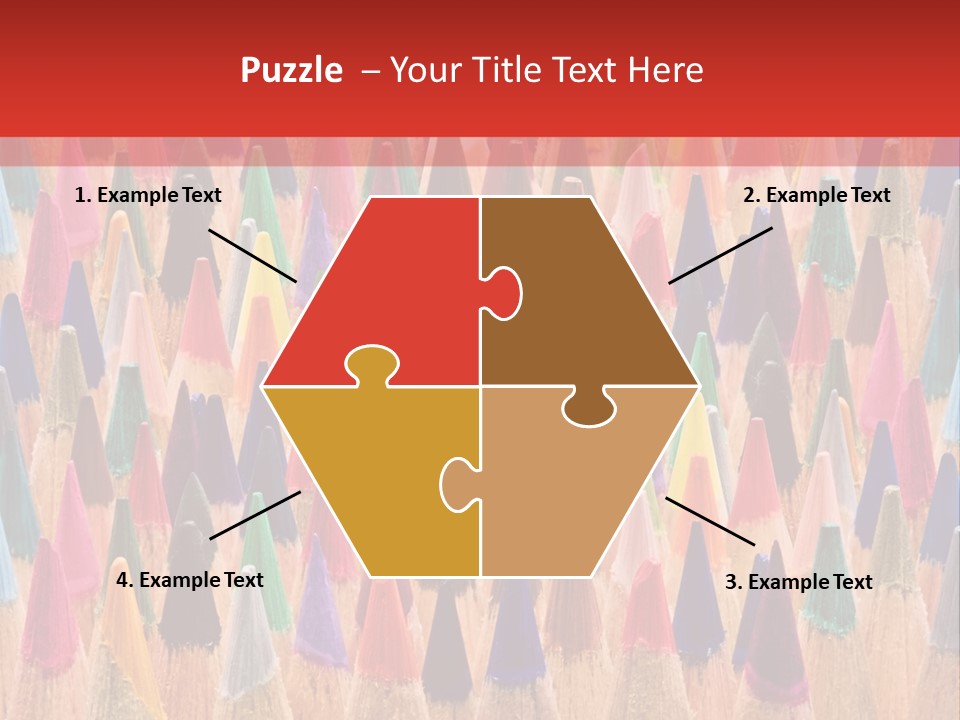 A Group Of Colored Pencils With A Red Background PowerPoint Template