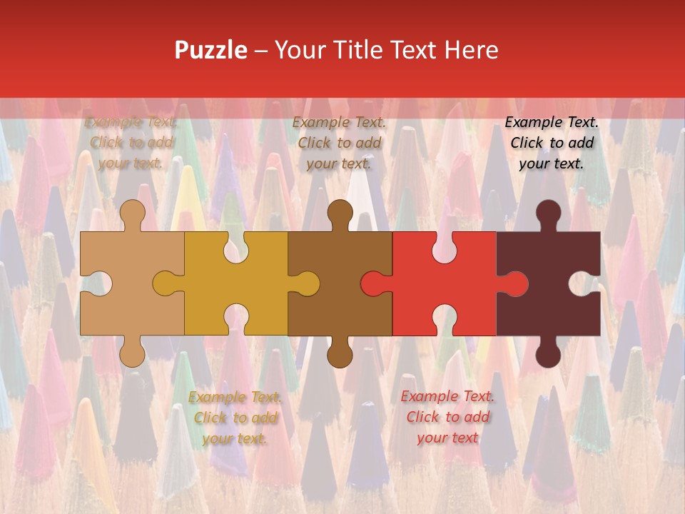 A Group Of Colored Pencils With A Red Background PowerPoint Template