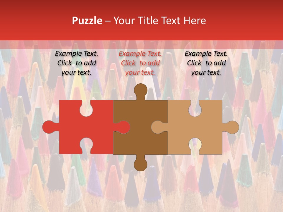 A Group Of Colored Pencils With A Red Background PowerPoint Template