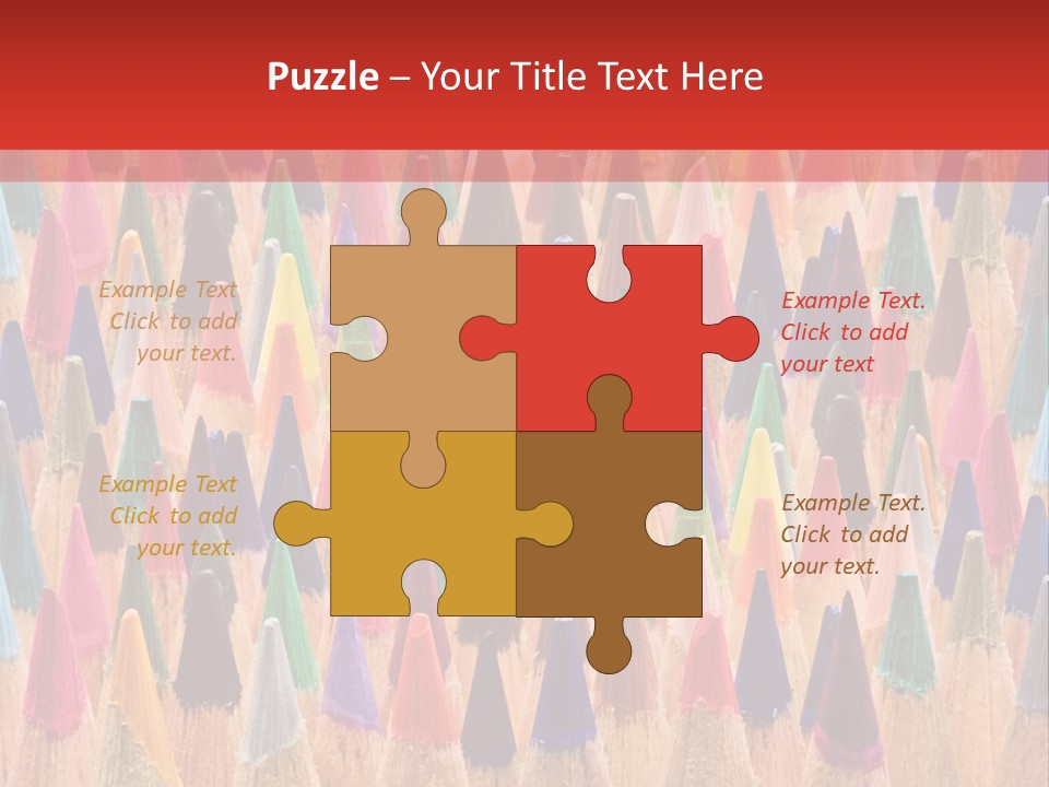 A Group Of Colored Pencils With A Red Background PowerPoint Template