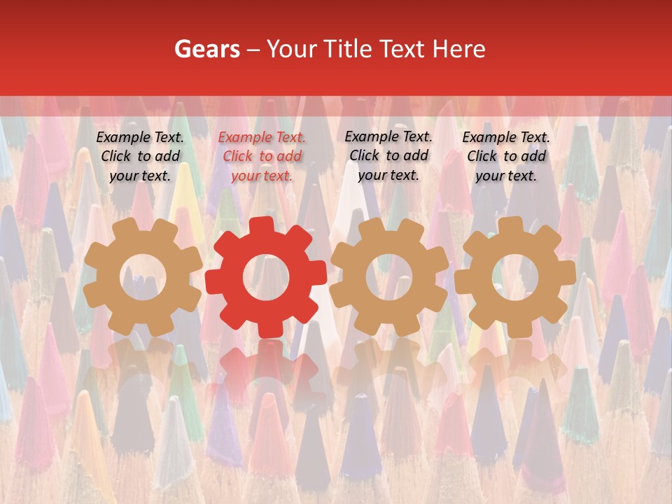 A Group Of Colored Pencils With A Red Background PowerPoint Template