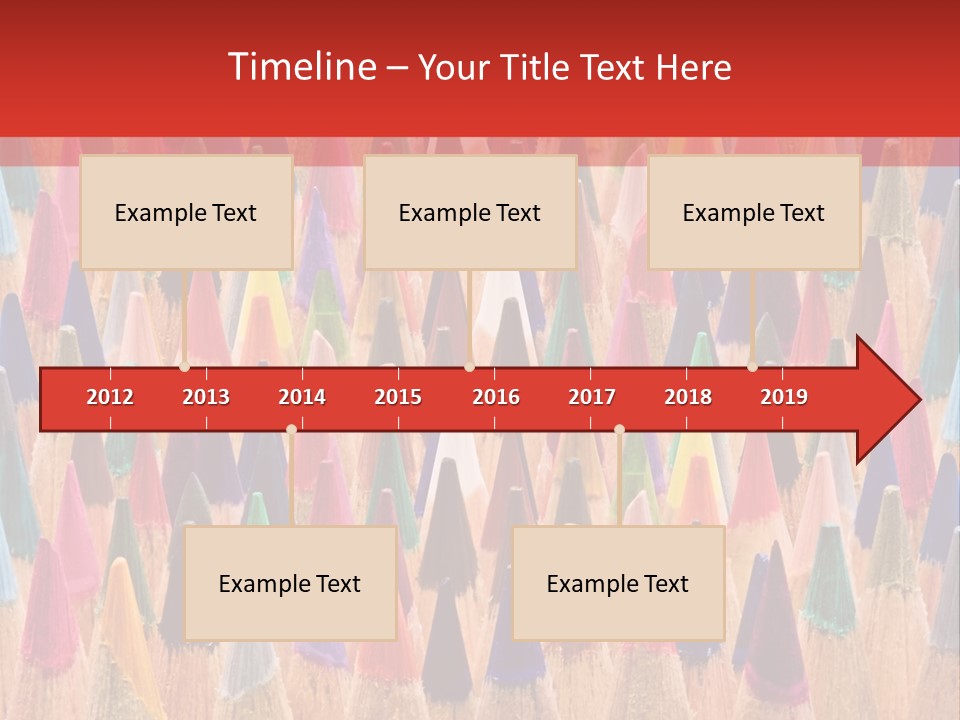 A Group Of Colored Pencils With A Red Background PowerPoint Template