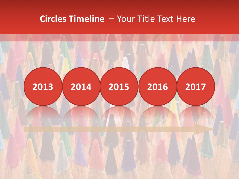 A Group Of Colored Pencils With A Red Background PowerPoint Template