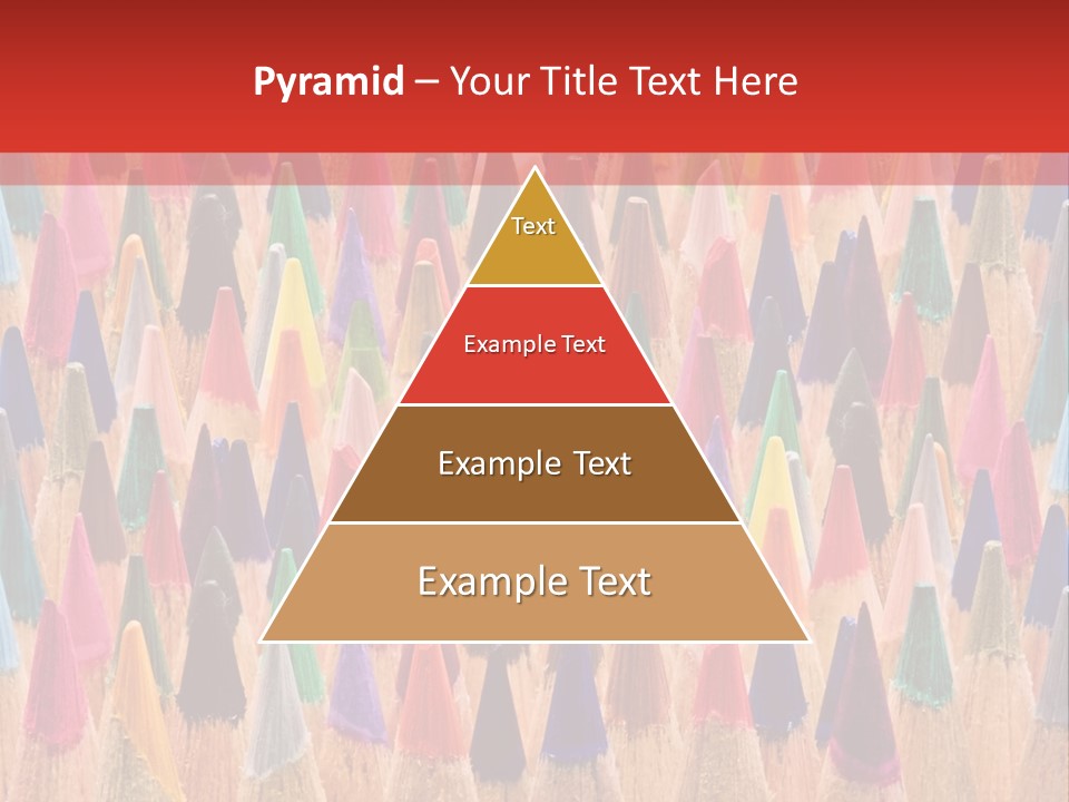 A Group Of Colored Pencils With A Red Background PowerPoint Template