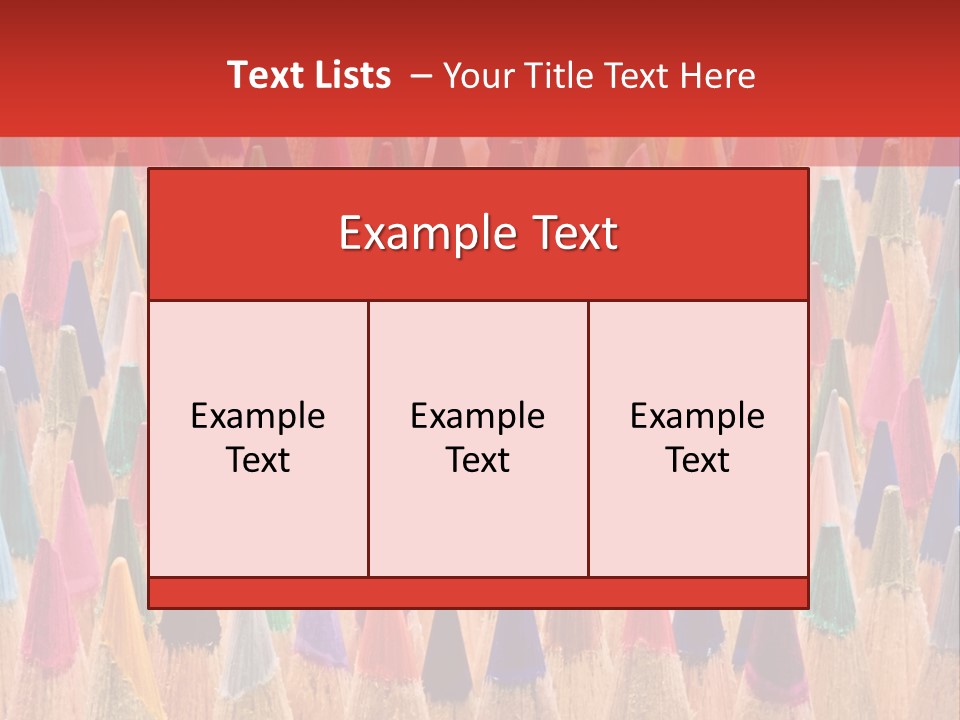 A Group Of Colored Pencils With A Red Background PowerPoint Template
