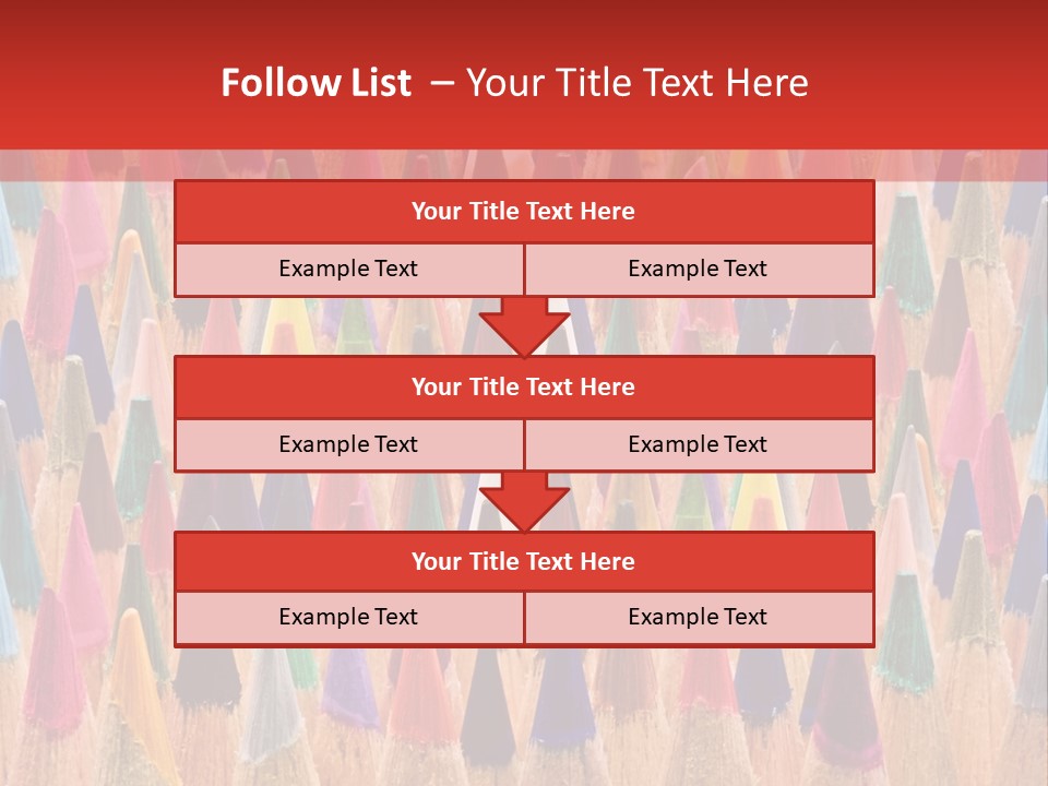 A Group Of Colored Pencils With A Red Background PowerPoint Template