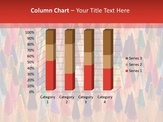 A Group Of Colored Pencils With A Red Background PowerPoint Template