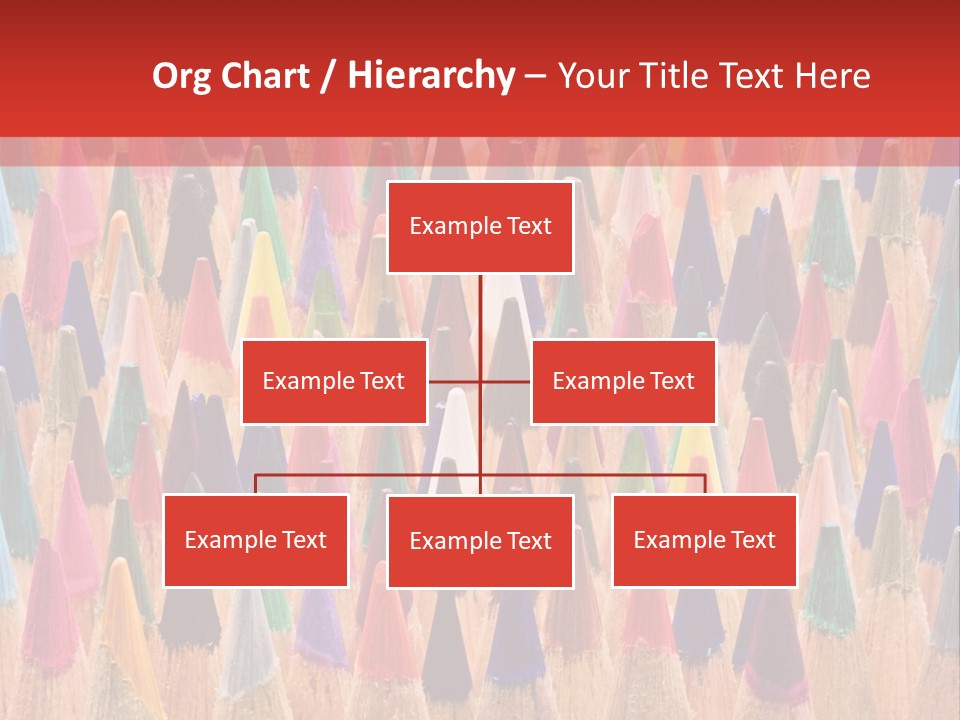 A Group Of Colored Pencils With A Red Background PowerPoint Template