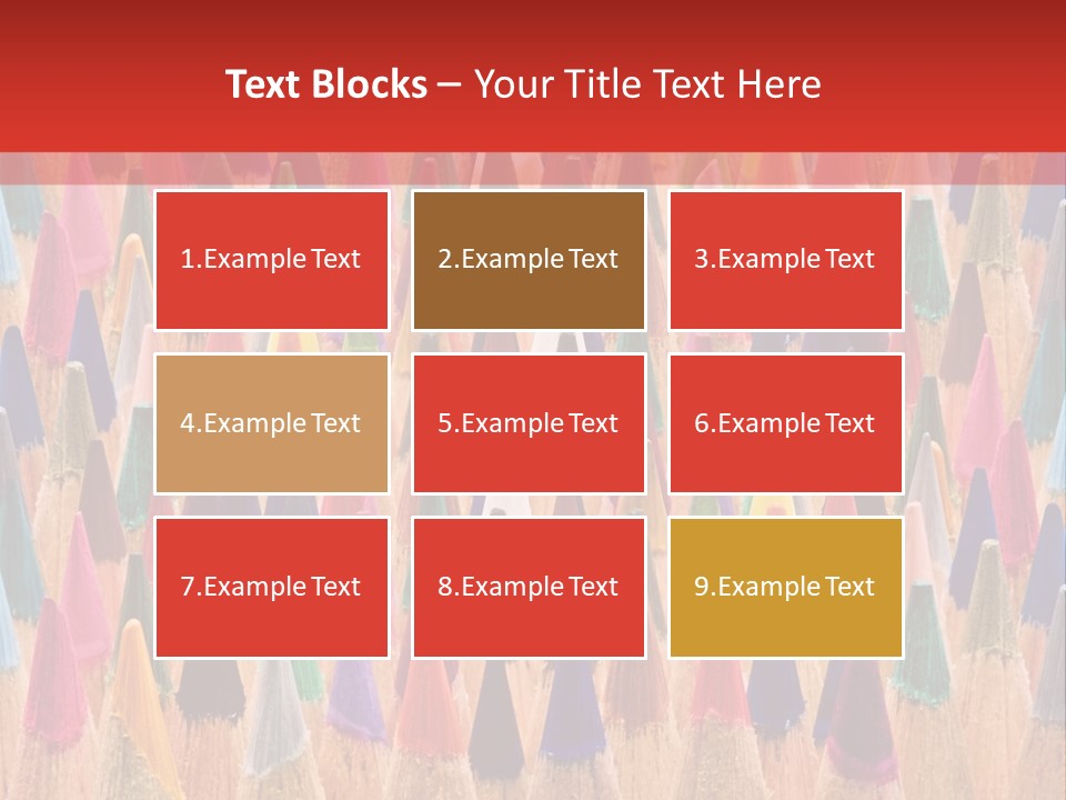A Group Of Colored Pencils With A Red Background PowerPoint Template