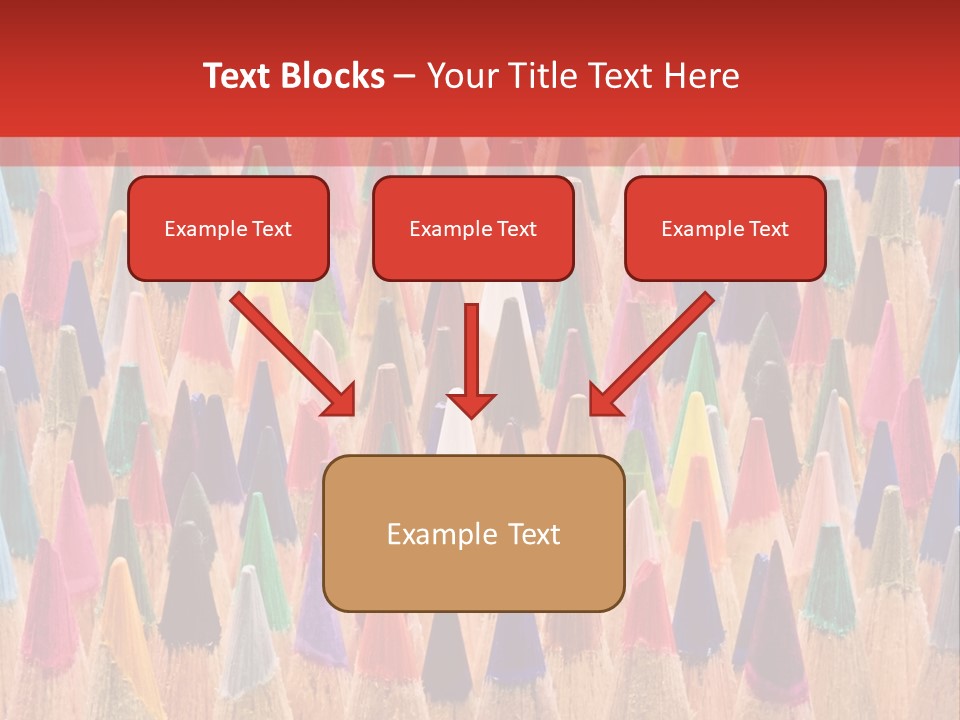 A Group Of Colored Pencils With A Red Background PowerPoint Template