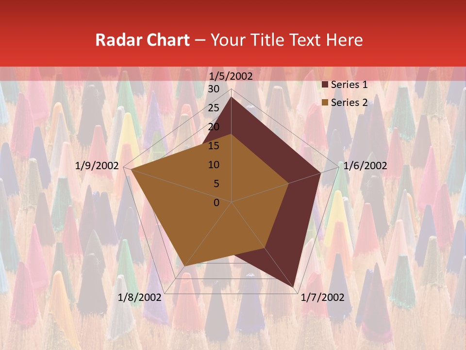 A Group Of Colored Pencils With A Red Background PowerPoint Template