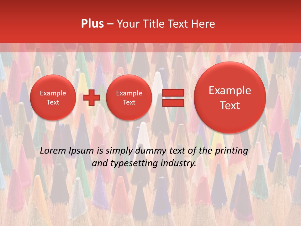 A Group Of Colored Pencils With A Red Background PowerPoint Template