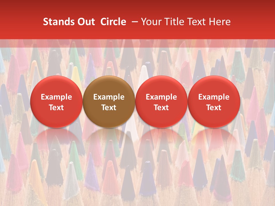 A Group Of Colored Pencils With A Red Background PowerPoint Template