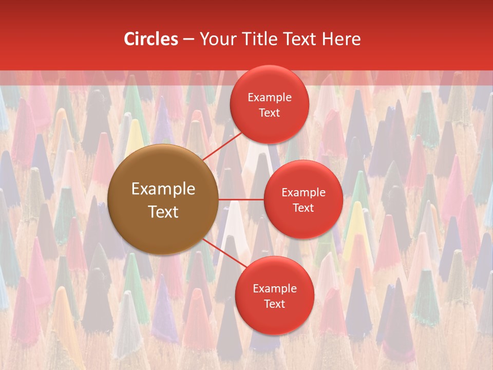 A Group Of Colored Pencils With A Red Background PowerPoint Template
