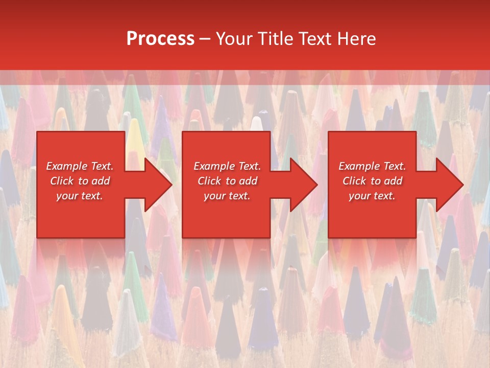 A Group Of Colored Pencils With A Red Background PowerPoint Template