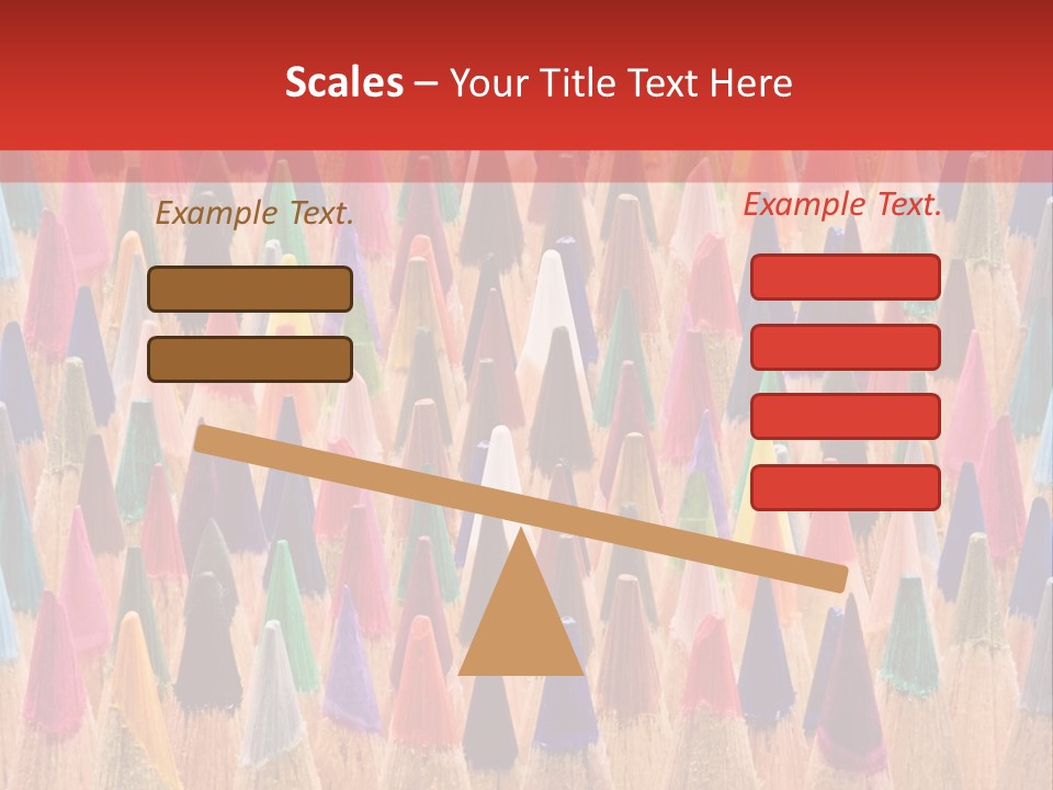 A Group Of Colored Pencils With A Red Background PowerPoint Template