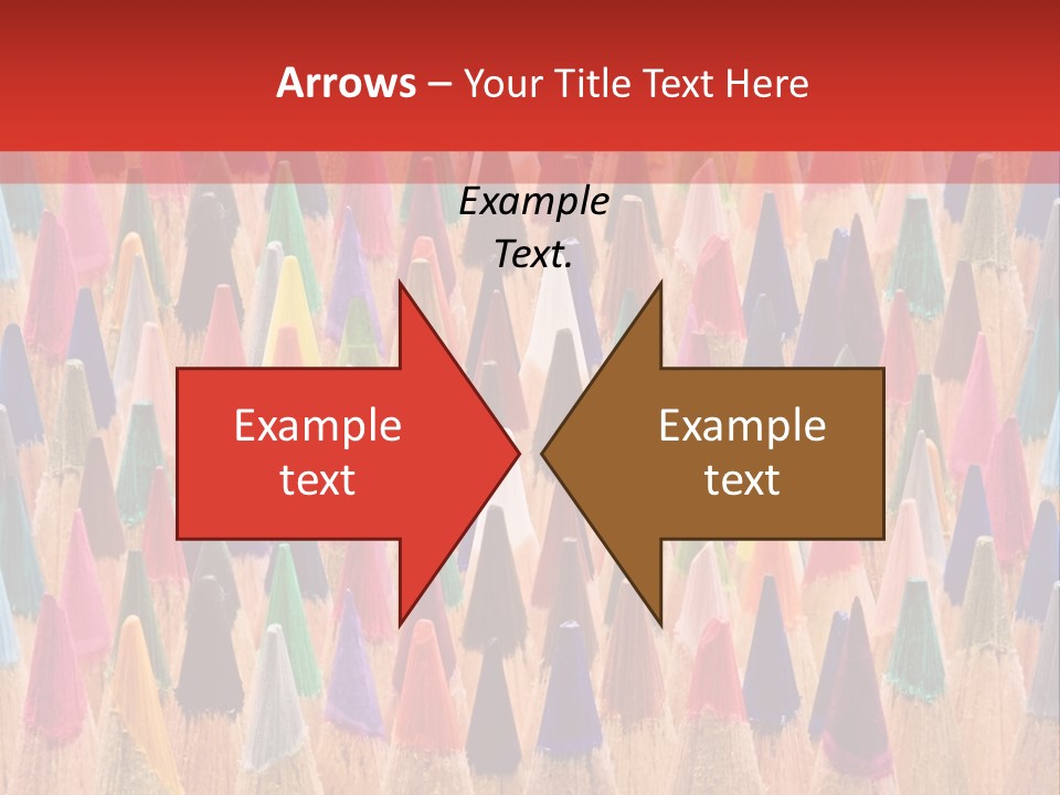 A Group Of Colored Pencils With A Red Background PowerPoint Template