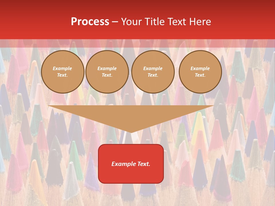 A Group Of Colored Pencils With A Red Background PowerPoint Template