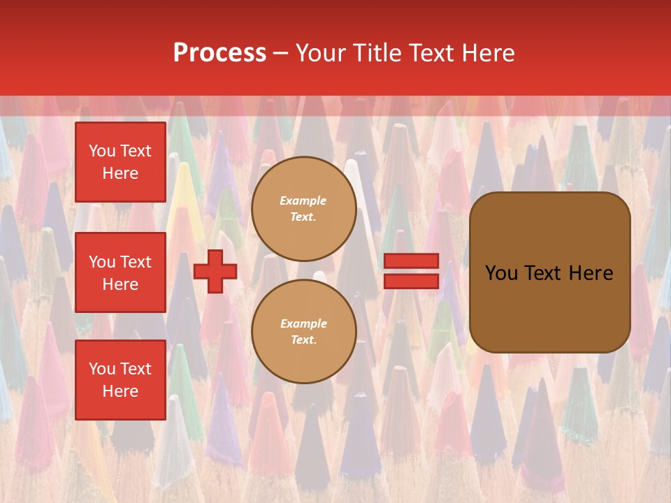 A Group Of Colored Pencils With A Red Background PowerPoint Template