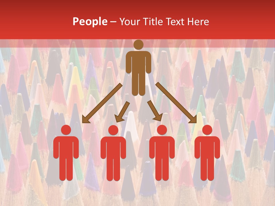 A Group Of Colored Pencils With A Red Background PowerPoint Template