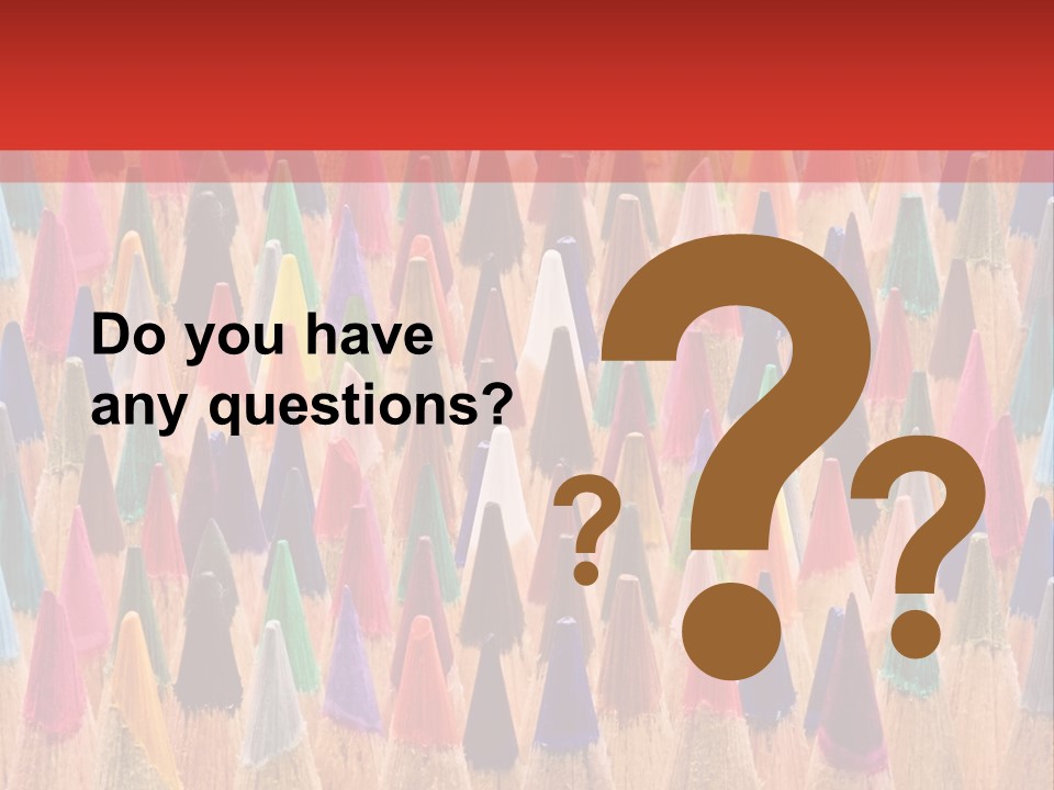 A Group Of Colored Pencils With A Red Background PowerPoint Template