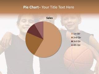 A Group Of Young Boys Standing Next To Each Other Holding A Basketball PowerPoint Template