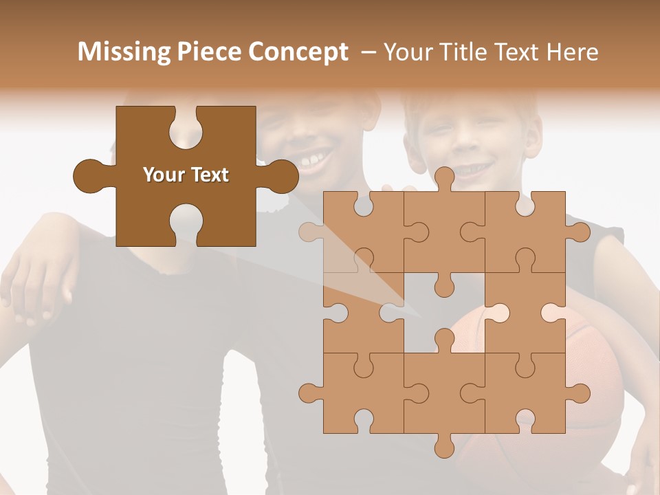 A Group Of Young Boys Standing Next To Each Other Holding A Basketball PowerPoint Template