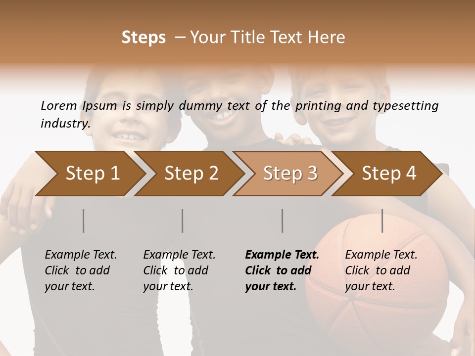 A Group Of Young Boys Standing Next To Each Other Holding A Basketball PowerPoint Template