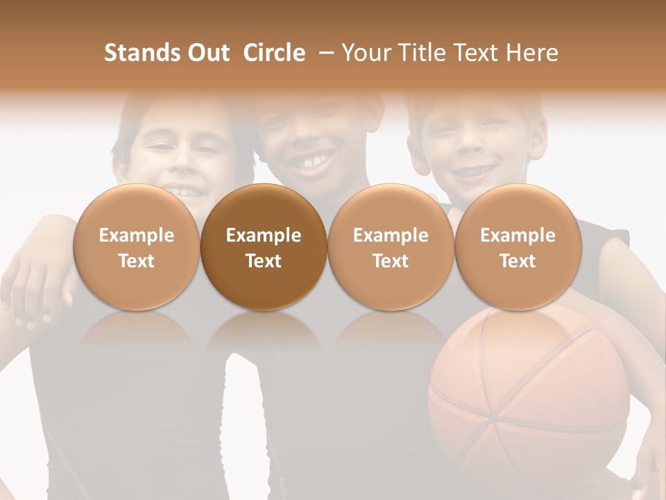 A Group Of Young Boys Standing Next To Each Other Holding A Basketball PowerPoint Template