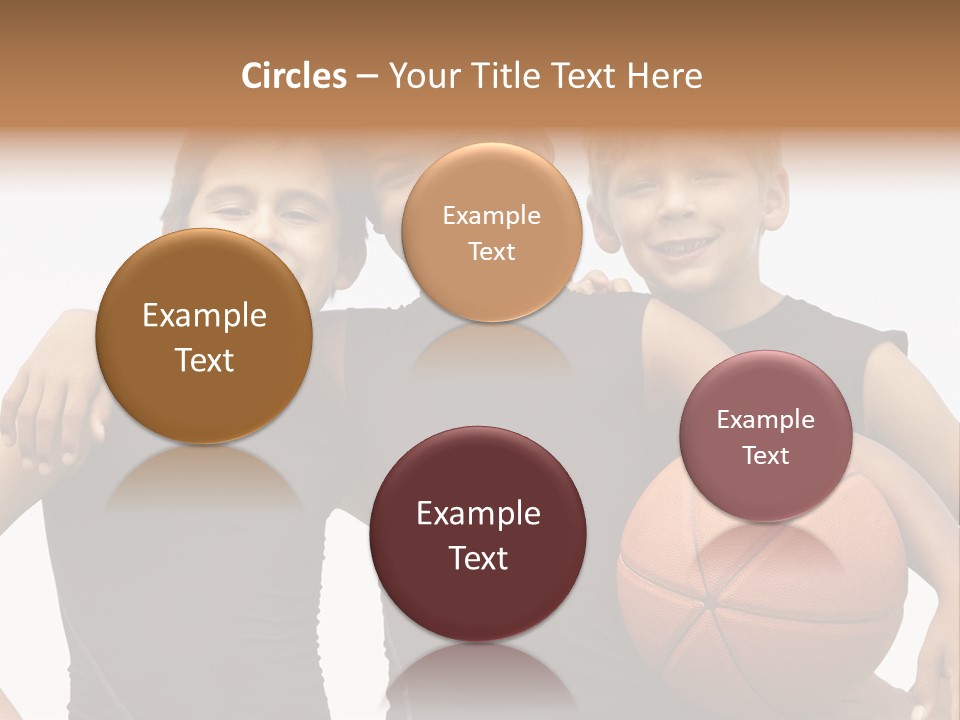 A Group Of Young Boys Standing Next To Each Other Holding A Basketball PowerPoint Template