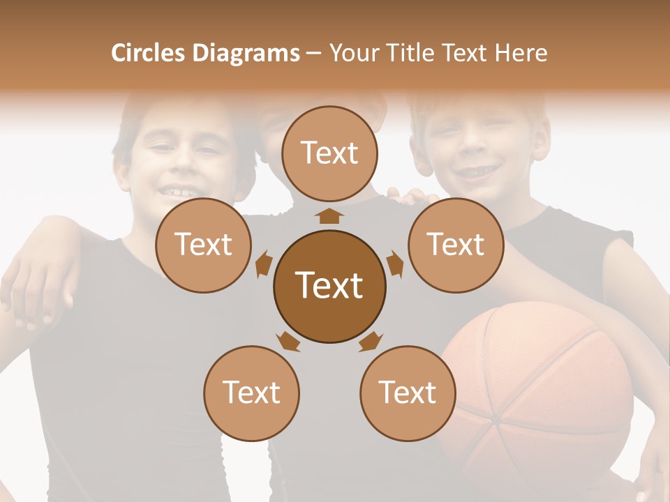 A Group Of Young Boys Standing Next To Each Other Holding A Basketball PowerPoint Template