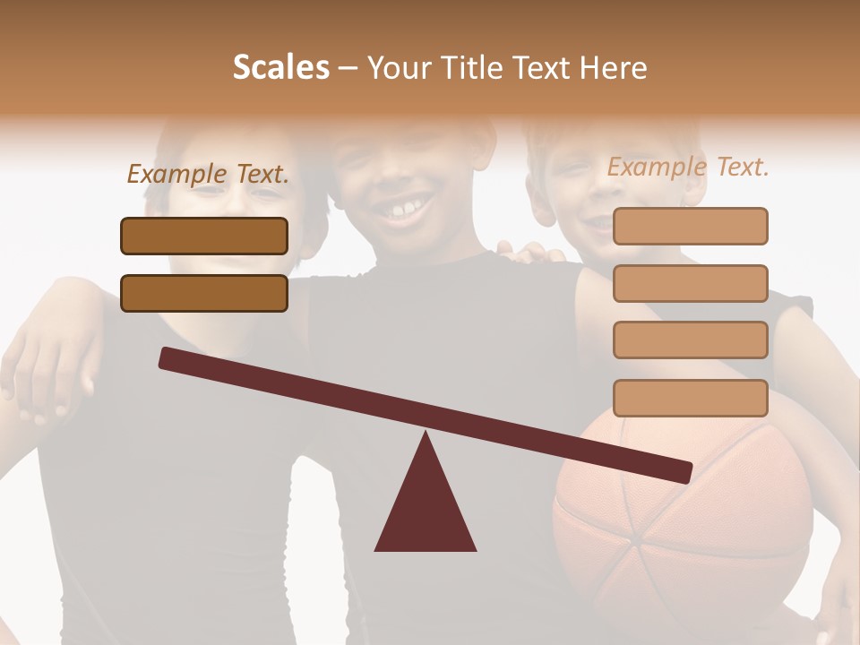 A Group Of Young Boys Standing Next To Each Other Holding A Basketball PowerPoint Template