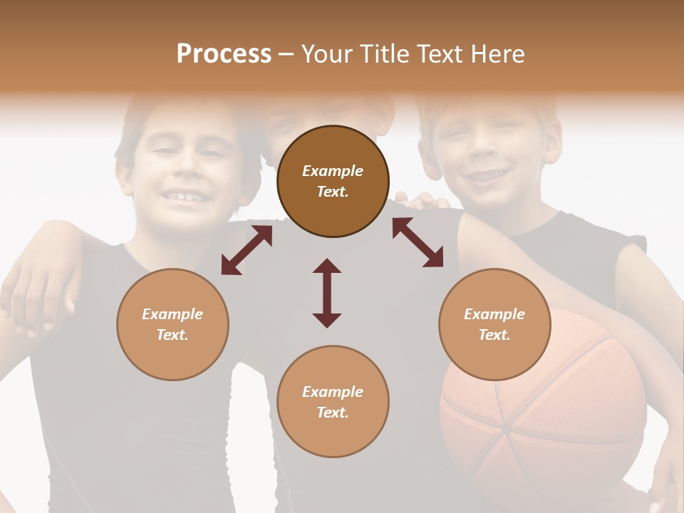 A Group Of Young Boys Standing Next To Each Other Holding A Basketball PowerPoint Template