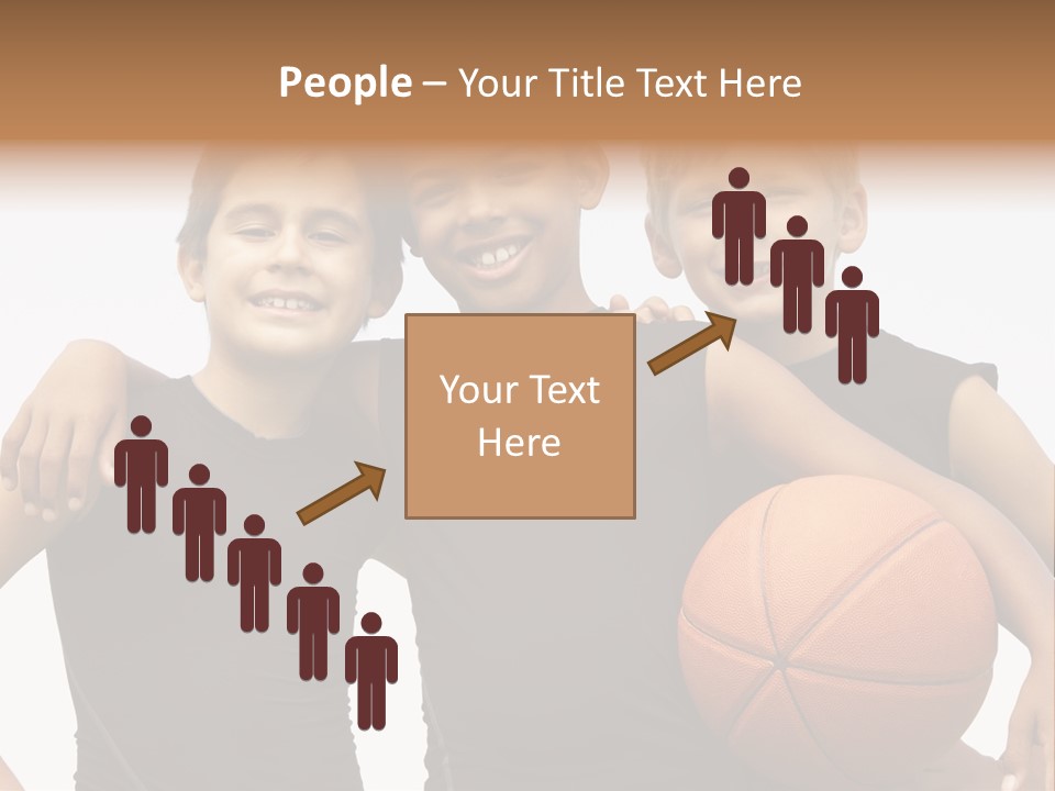 A Group Of Young Boys Standing Next To Each Other Holding A Basketball PowerPoint Template
