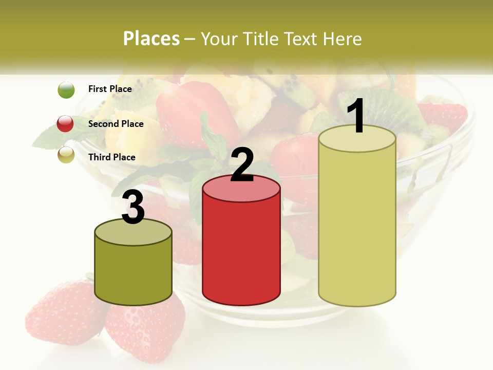 A Bowl Of Fruit Is Shown With Two Strawberries PowerPoint Template