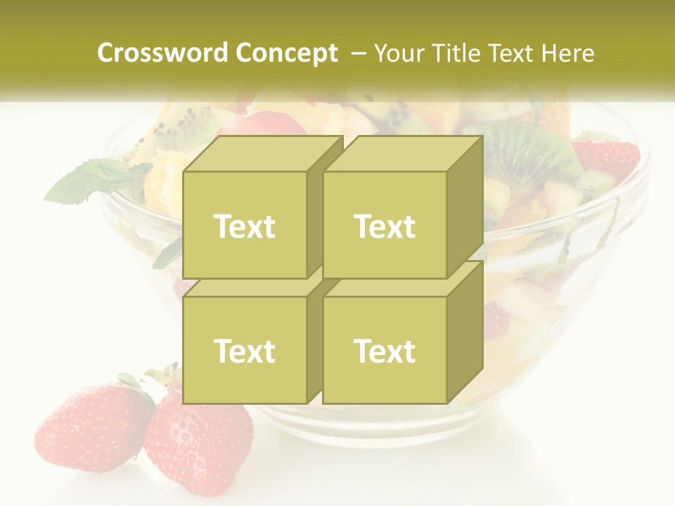 A Bowl Of Fruit Is Shown With Two Strawberries PowerPoint Template
