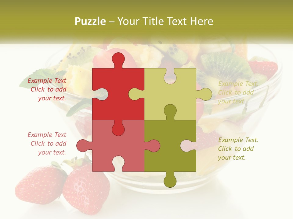 A Bowl Of Fruit Is Shown With Two Strawberries PowerPoint Template