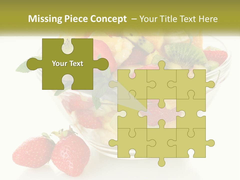 A Bowl Of Fruit Is Shown With Two Strawberries PowerPoint Template