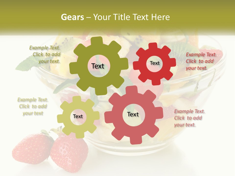 A Bowl Of Fruit Is Shown With Two Strawberries PowerPoint Template