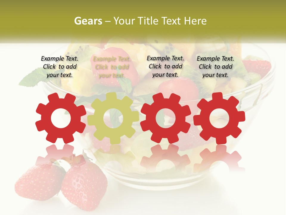 A Bowl Of Fruit Is Shown With Two Strawberries PowerPoint Template