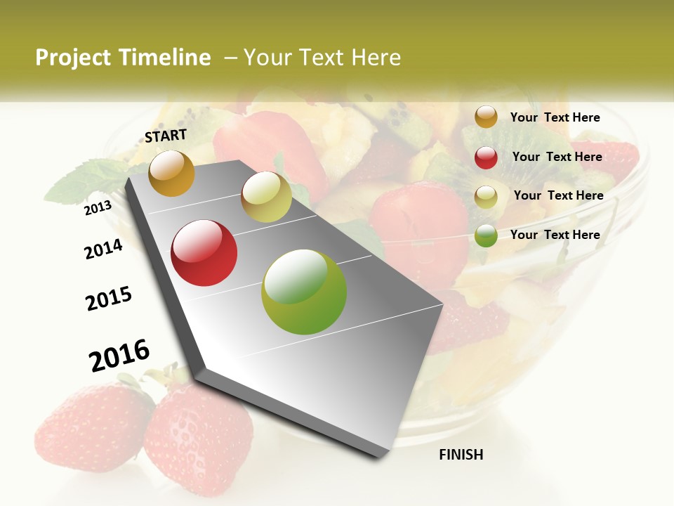 A Bowl Of Fruit Is Shown With Two Strawberries PowerPoint Template