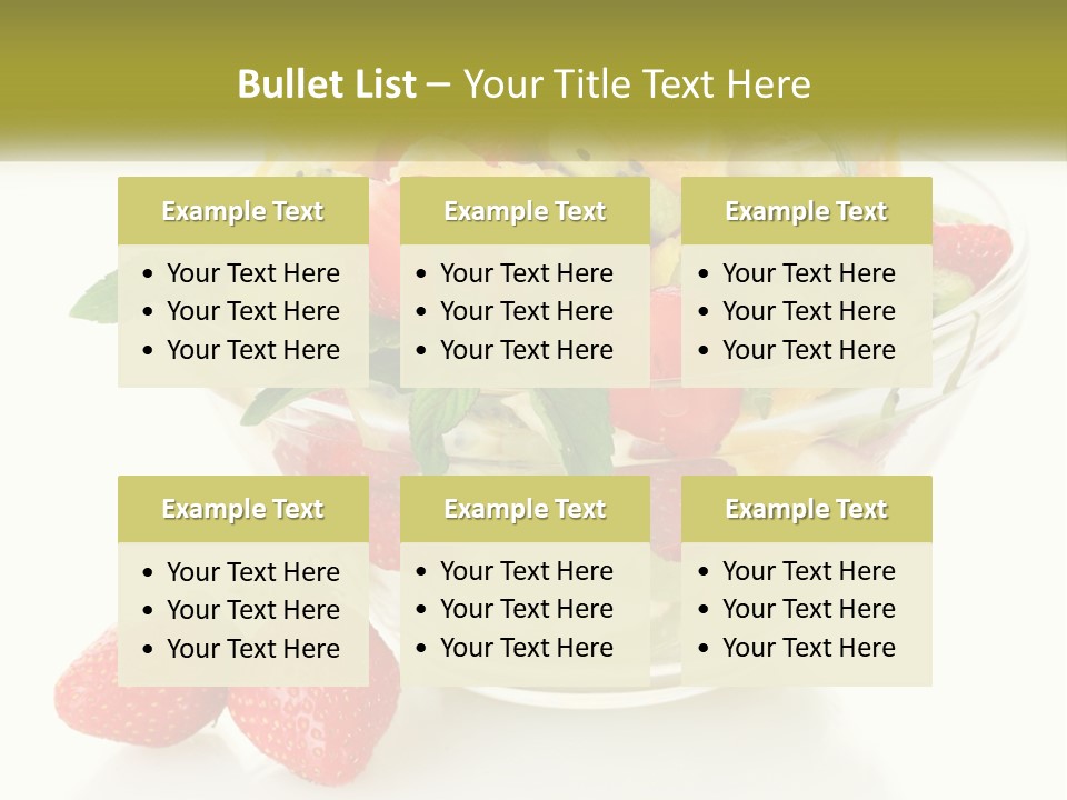 A Bowl Of Fruit Is Shown With Two Strawberries PowerPoint Template