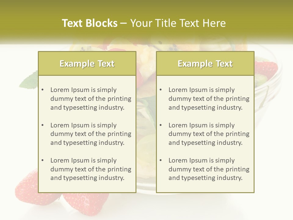 A Bowl Of Fruit Is Shown With Two Strawberries PowerPoint Template