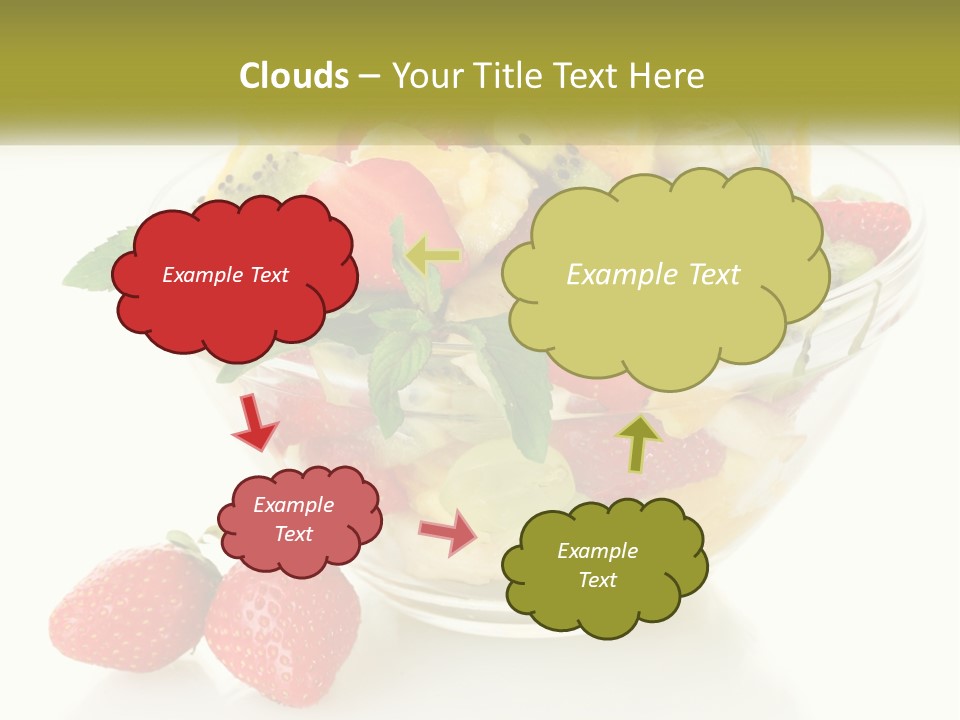 A Bowl Of Fruit Is Shown With Two Strawberries PowerPoint Template