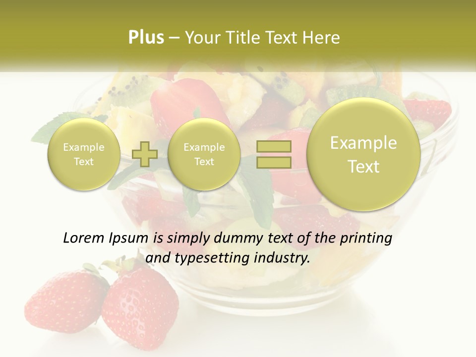 A Bowl Of Fruit Is Shown With Two Strawberries PowerPoint Template