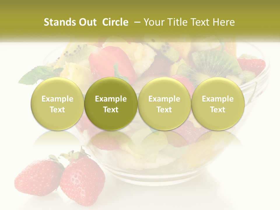 A Bowl Of Fruit Is Shown With Two Strawberries PowerPoint Template
