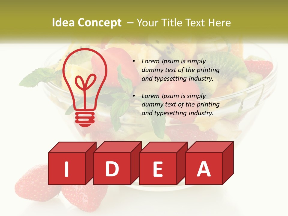A Bowl Of Fruit Is Shown With Two Strawberries PowerPoint Template