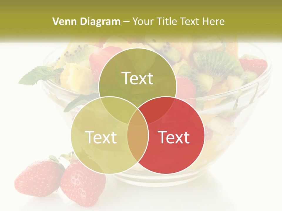 A Bowl Of Fruit Is Shown With Two Strawberries PowerPoint Template