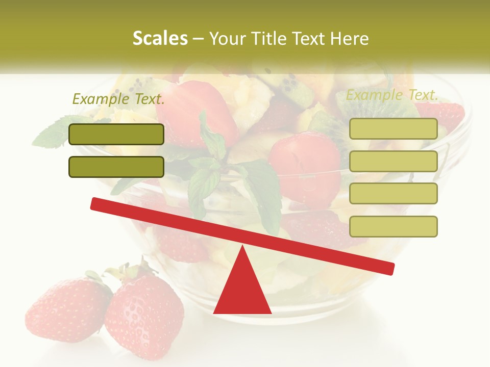 A Bowl Of Fruit Is Shown With Two Strawberries PowerPoint Template
