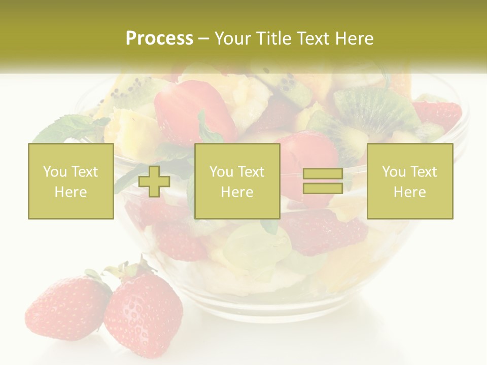 A Bowl Of Fruit Is Shown With Two Strawberries PowerPoint Template